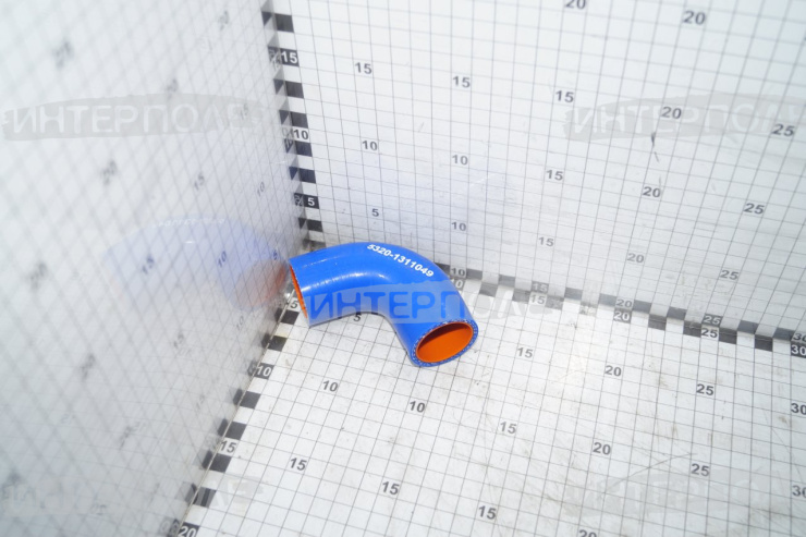 Патрубок расширительного бачка угловой (d=32мм, L=65/65, синий силикон) КАМАЗ